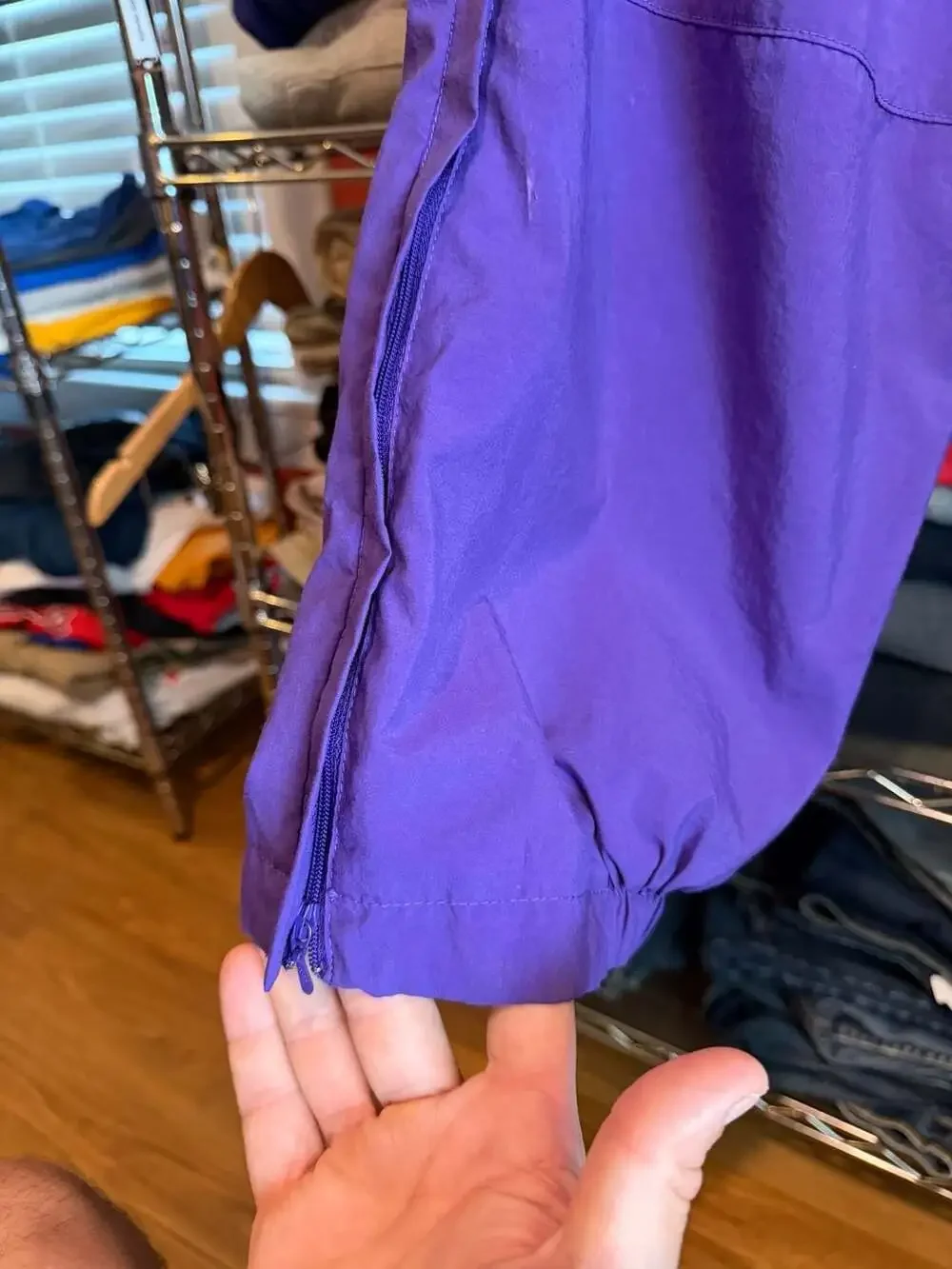 Nike Vintage Windbreaker Track Pants Size Large Purple Nylon embroidered